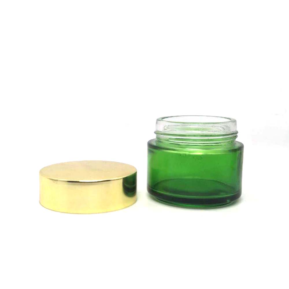 Chinese Manufacturer Wholesale 100g Empty Luxury green Glass Cream Cosmetic Jar 3oz for body scrub container