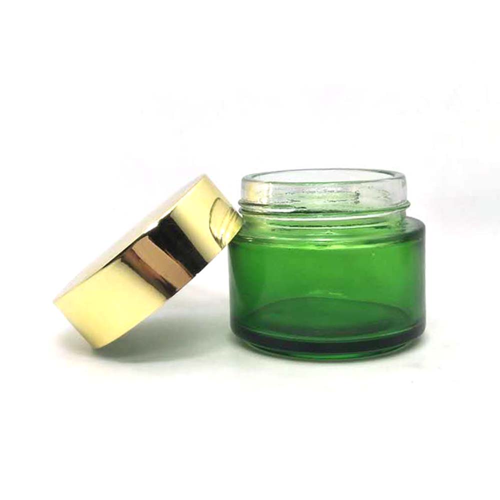 Chinese Manufacturer Wholesale 100g Empty Luxury green Glass Cream Cosmetic Jar 3oz for body scrub container