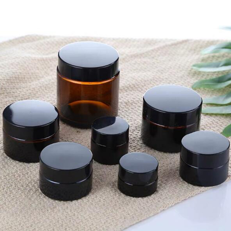 Chinese Supplier 15ml 30ml 50ml Custom Amber Cosmetic Face Glass Cream Jar
