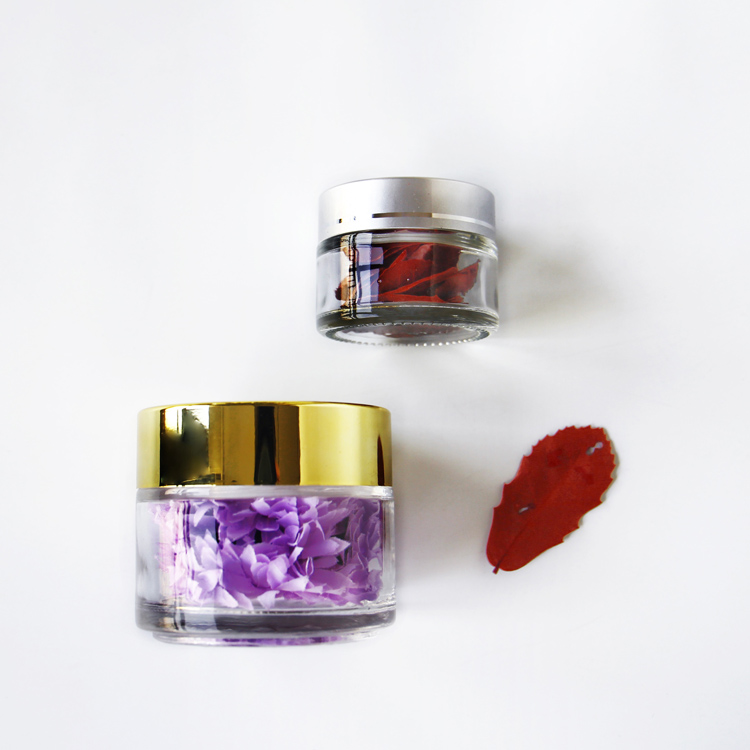 Chinese Supplier Wholesale Empty Round Cosmetic Cream Jars with Gold Lids and gasket 5g 10g 15g 20g 25g 30g 50g 100g