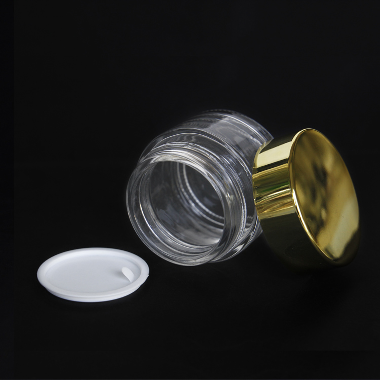 Chinese Supplier Wholesale Empty Round Cosmetic Cream Jars with Gold Lids and gasket 5g 10g 15g 20g 25g 30g 50g 100g