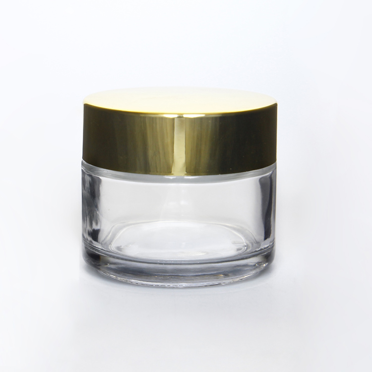 Chinese Supplier Wholesale Empty Round Cosmetic Cream Jars with Gold Lids and gasket 5g 10g 15g 20g 25g 30g 50g 100g