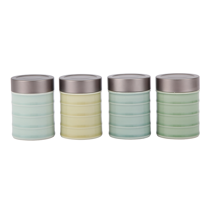 Chinese Type Kitchen Sealed Ceramic Storage Jar Spices Tank Container With Aluminum Alloy Lid Salt Storage Bottle