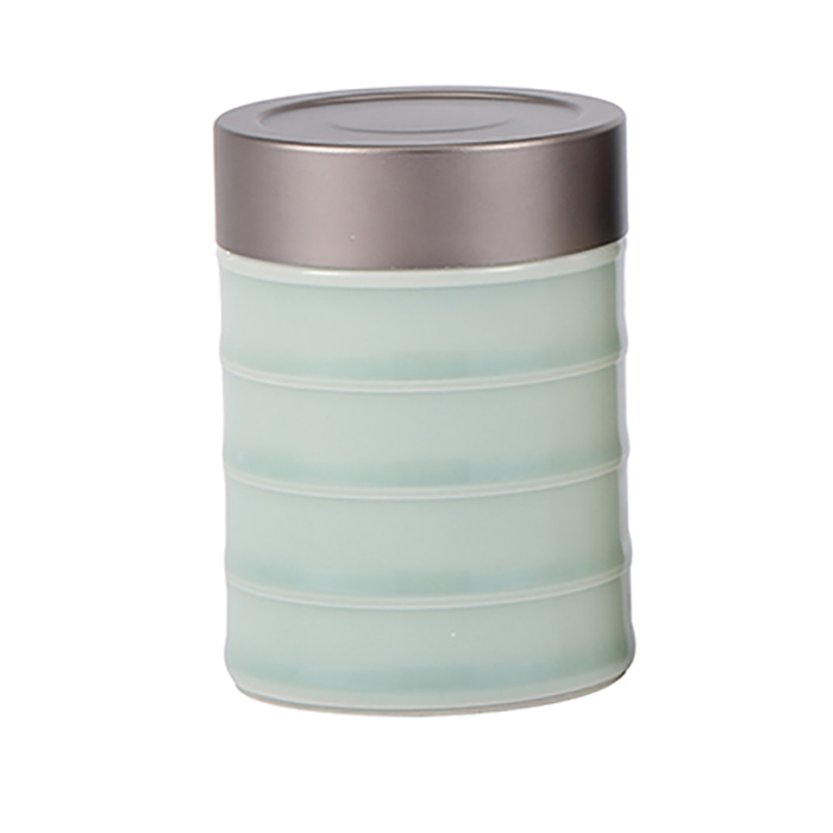 Chinese Type Kitchen Sealed Ceramic Storage Jar Spices Tank Container With Aluminum Alloy Lid Salt Storage Bottle