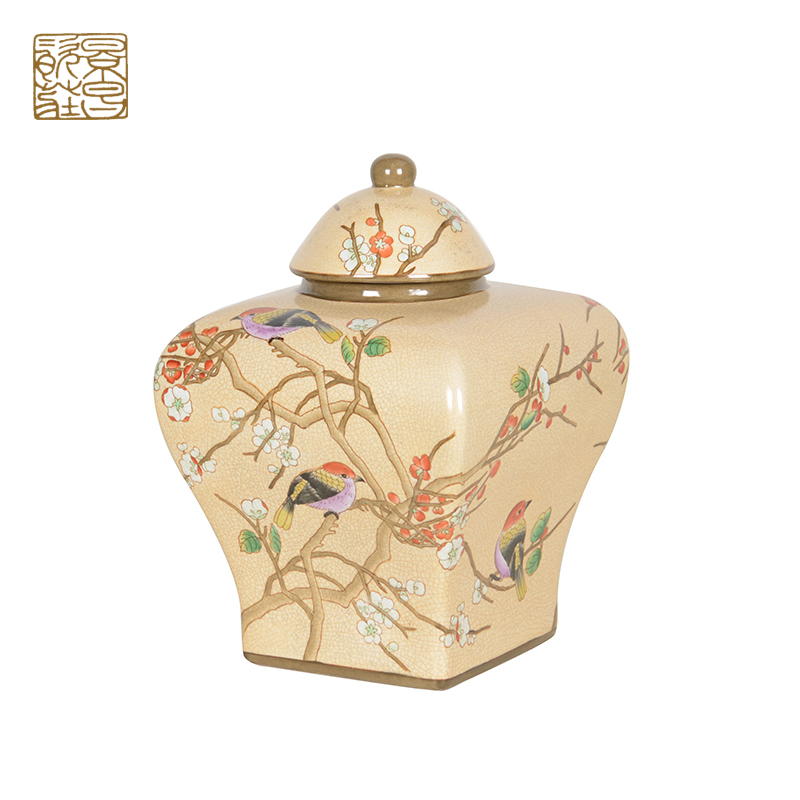 Chinese blue retro decorations ceramic ceramic canister or jar