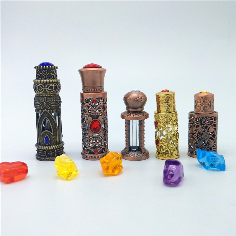 Chinese factory 3ml 6ml 12ml Luxury arabic metal spray perfume bottles fancy attar bottles