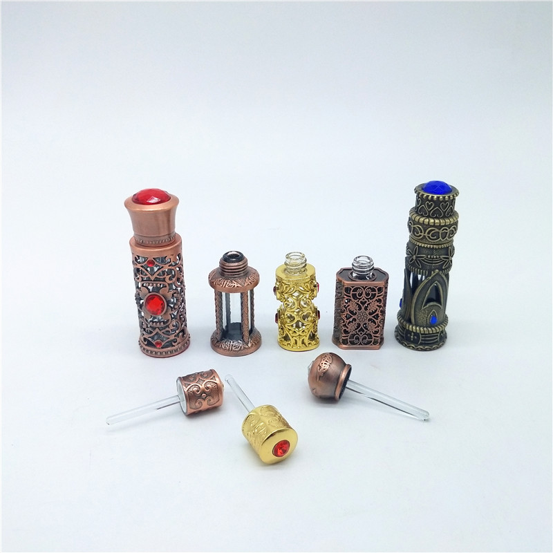 Chinese factory 3ml 6ml 12ml Luxury arabic metal spray perfume bottles fancy attar bottles