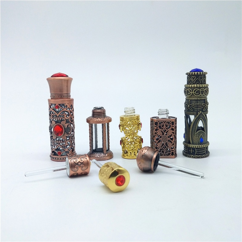 Chinese factory 3ml 6ml 12ml Luxury arabic metal spray perfume bottles fancy attar bottles