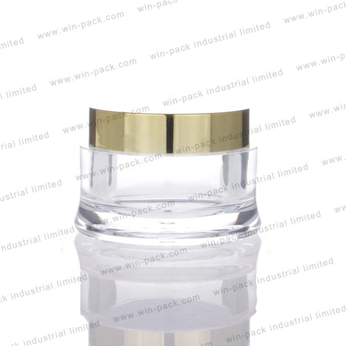 Chinese factory custom frosted print cosmetic acrylic colored cream jar 15g 30g 50g