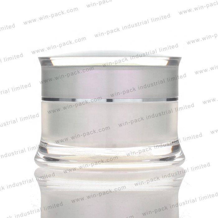 Chinese factory custom frosted print cosmetic acrylic colored cream jar 15g 30g 50g