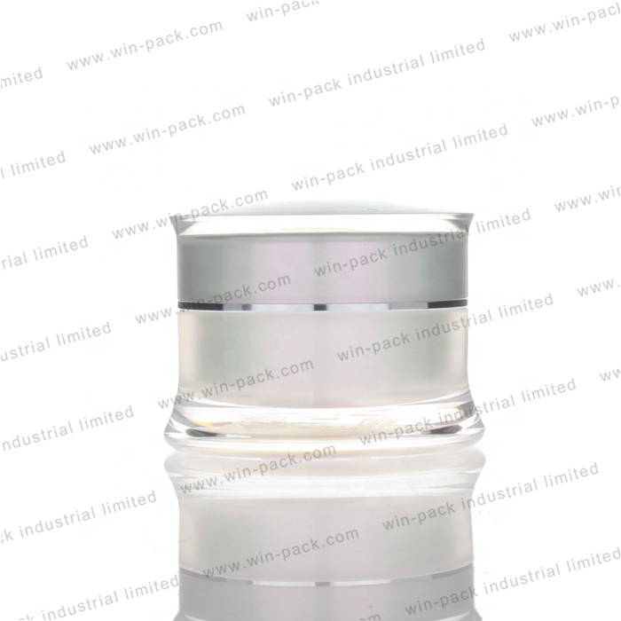 Chinese factory custom frosted print cosmetic acrylic colored cream jar 15g 30g 50g