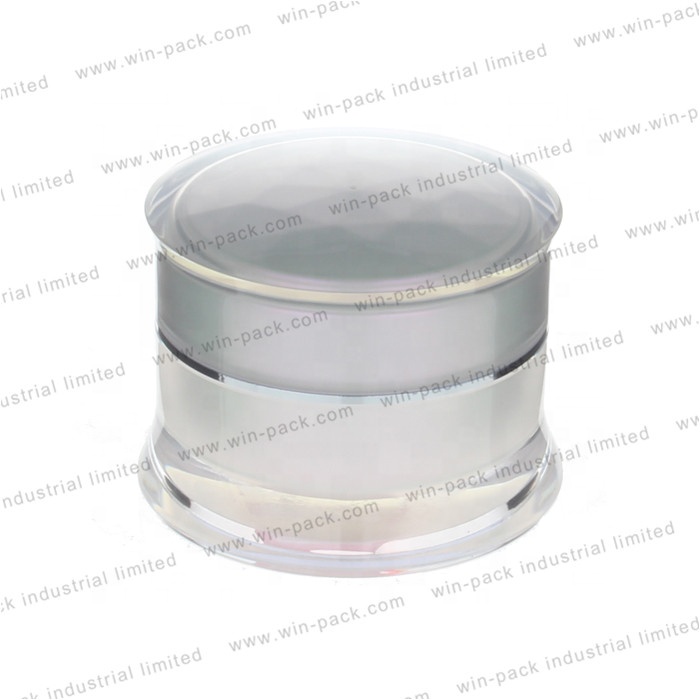 Chinese factory custom frosted print cosmetic acrylic colored cream jar 15g 30g 50g