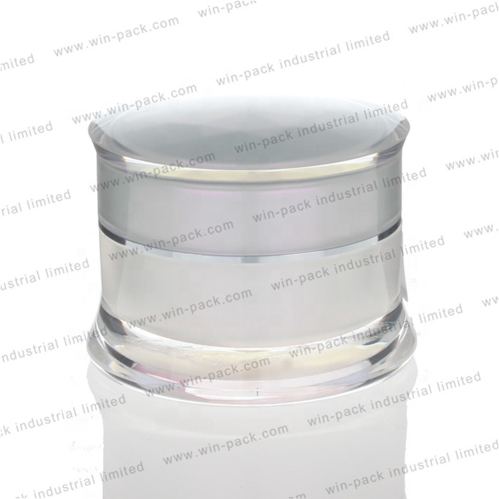 Chinese factory custom frosted print cosmetic acrylic colored cream jar 15g 30g 50g