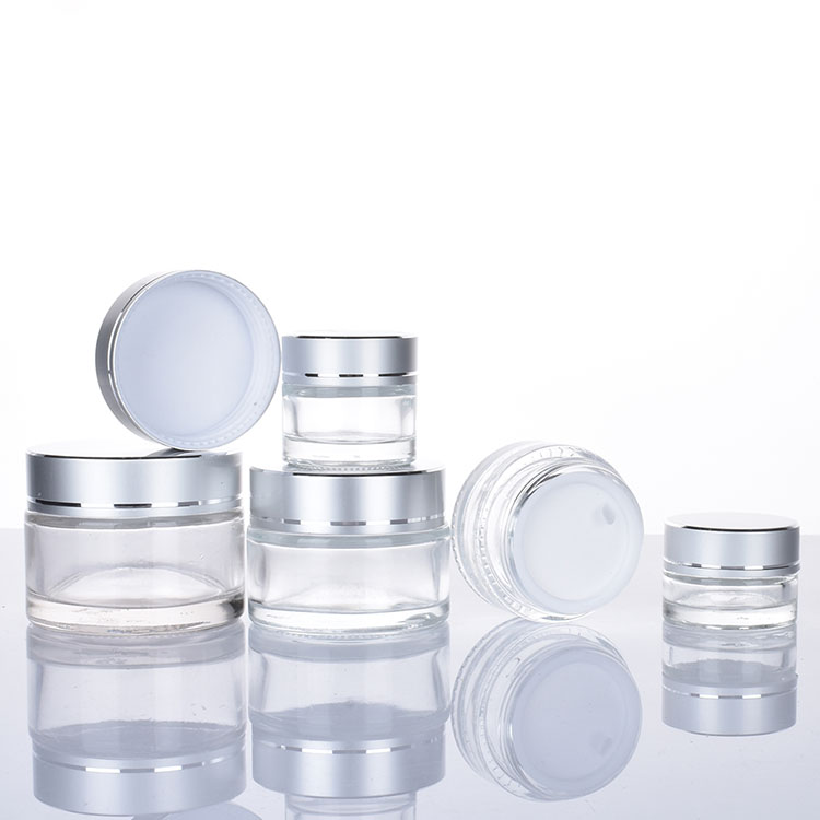 Chinese factory wholesale high quality glass storage jars 10ml 20ml 30ml 50ml with aluminum cover