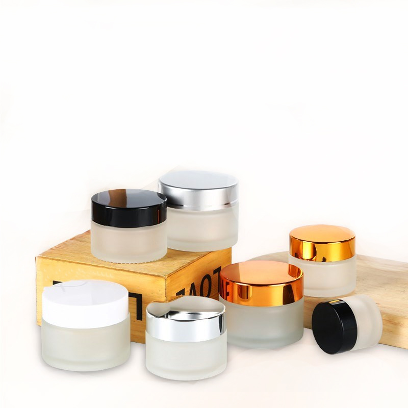 Chinese factory wholesale high quality glass storage jars 10ml 20ml 30ml 50ml with aluminum cover