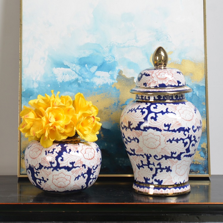 Chinese manufacturers exquisite antique decorative porcelain ceramic ginger jars