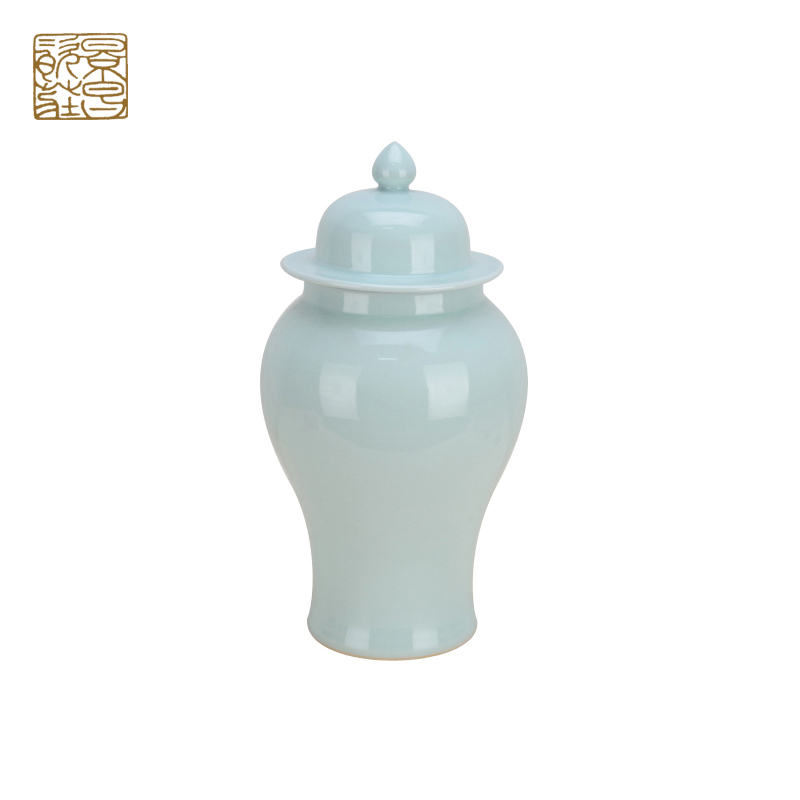 Chinese modern style handmade white color ceramic Ginger jar for home decor