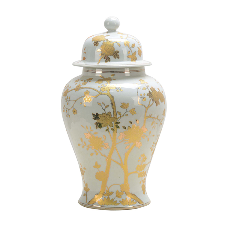 Chinese modern style handmade white color ceramic Ginger jar for home decor