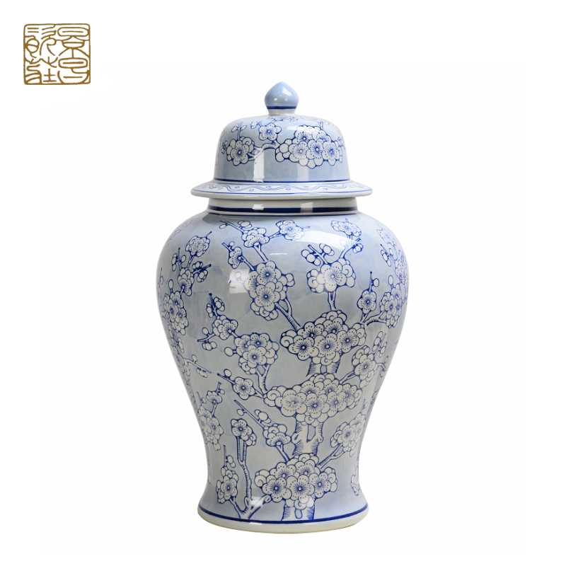 Chinese modern style handmade white color ceramic Ginger jar for home decor
