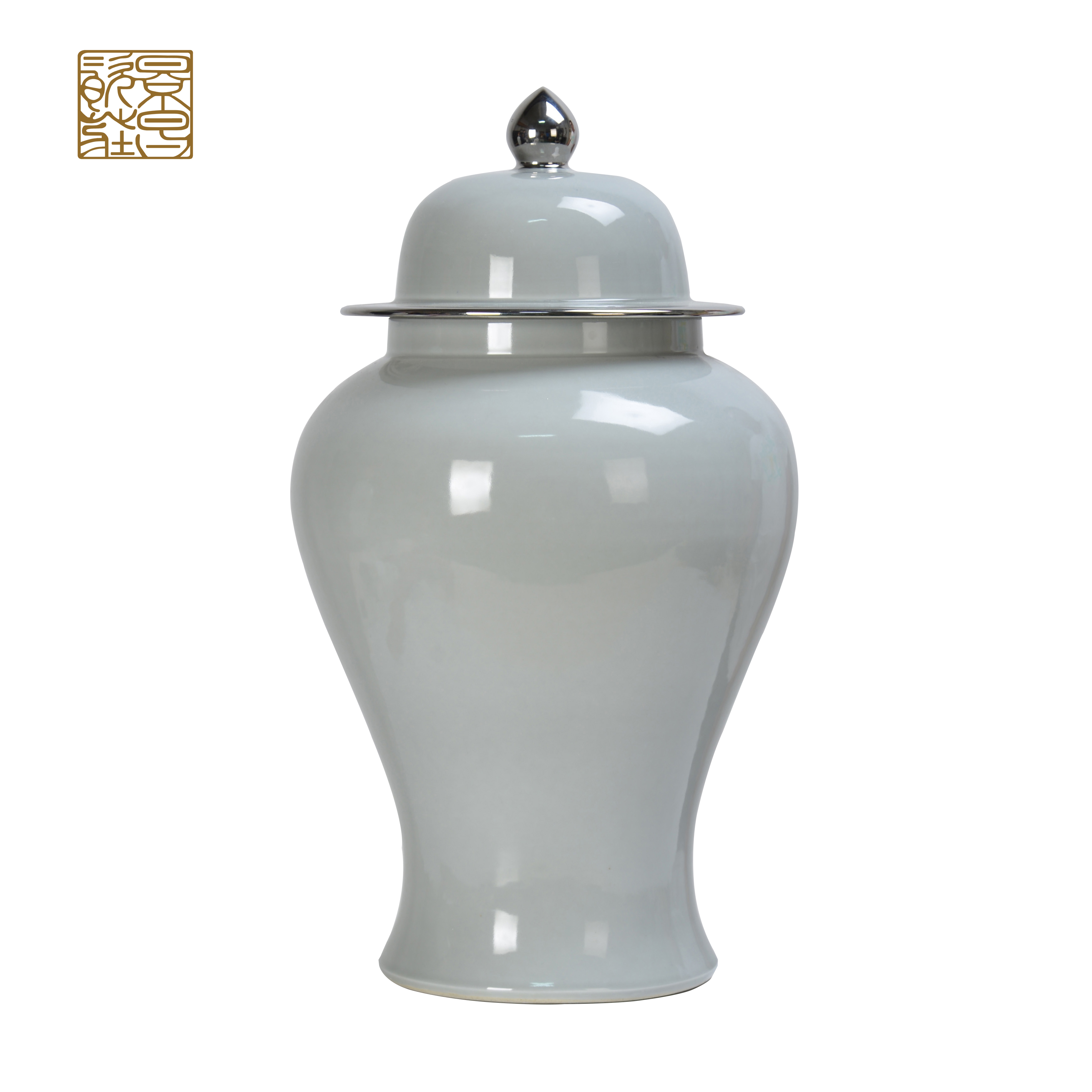 Chinese modern style handmade white color ceramic Ginger jar for home decor