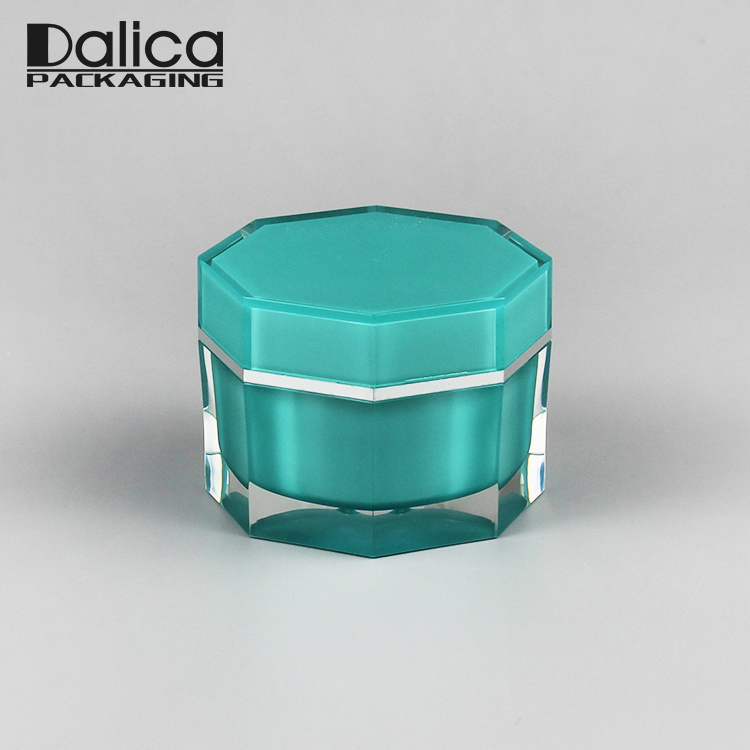 Chinese supplier large octagon plastic 2oz 8 oz gold cosmetic jar