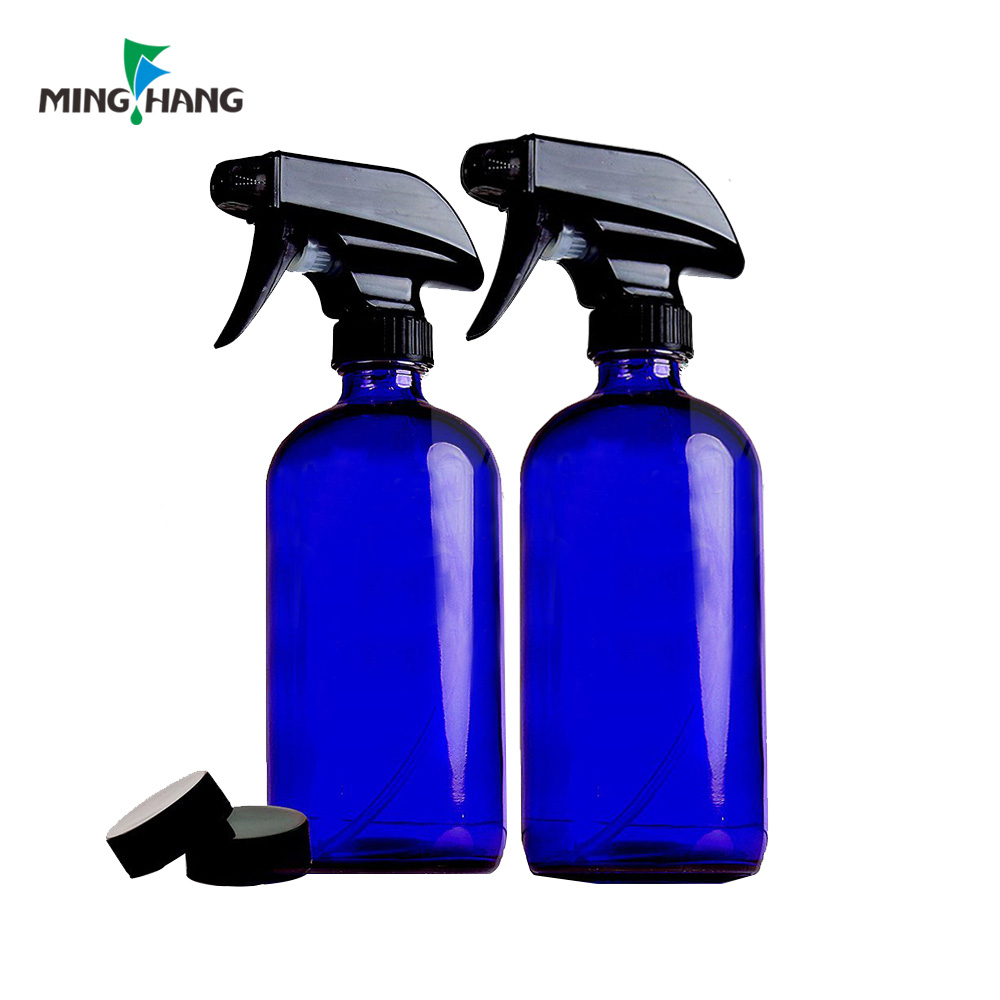 Christmas 16oz empty amber boston round glass spray bottles for essential oil