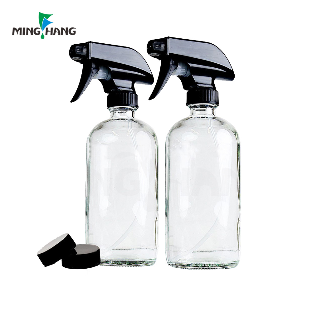 Christmas 16oz empty amber boston round glass spray bottles for essential oil