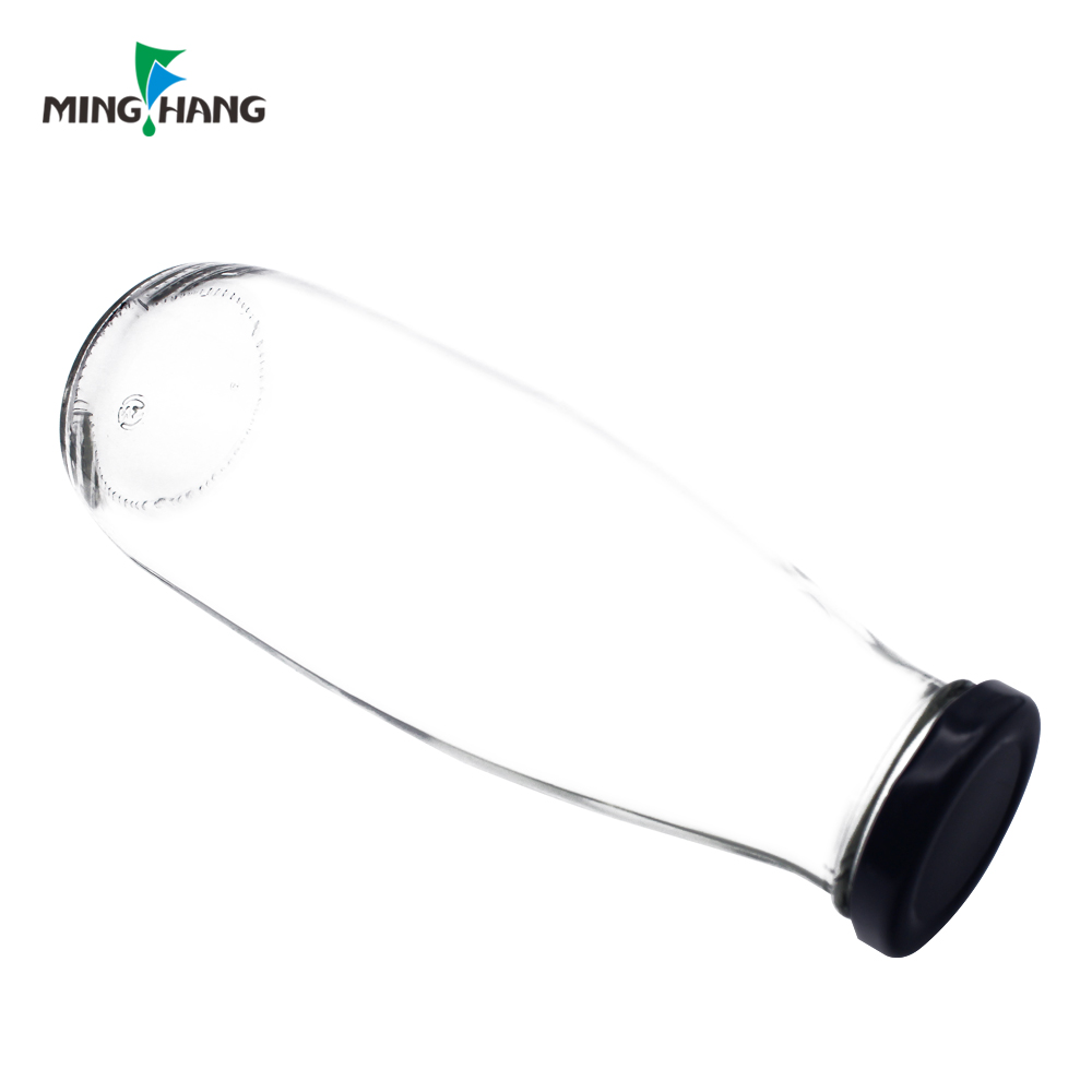Christmas 250ml 500ml 1000ml 1L ECO Friendly Glass Juice Bottle Sealed Glass Milk Tea Bottle With Mental Lid