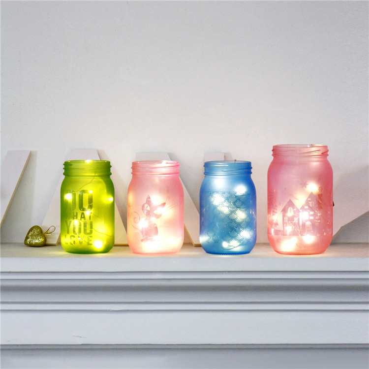 Christmas New Year's Day Decoration Colored Glass Jars