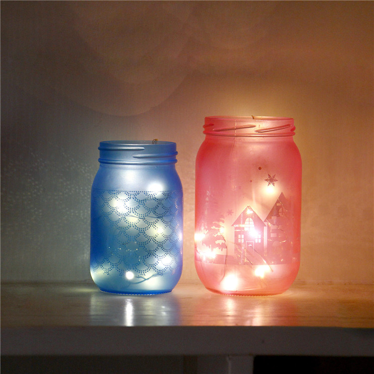 Christmas New Year's Day Decoration Colored Glass Jars