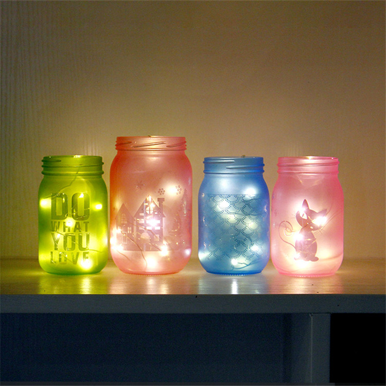 Christmas New Year's Day Decoration Colored Glass Jars
