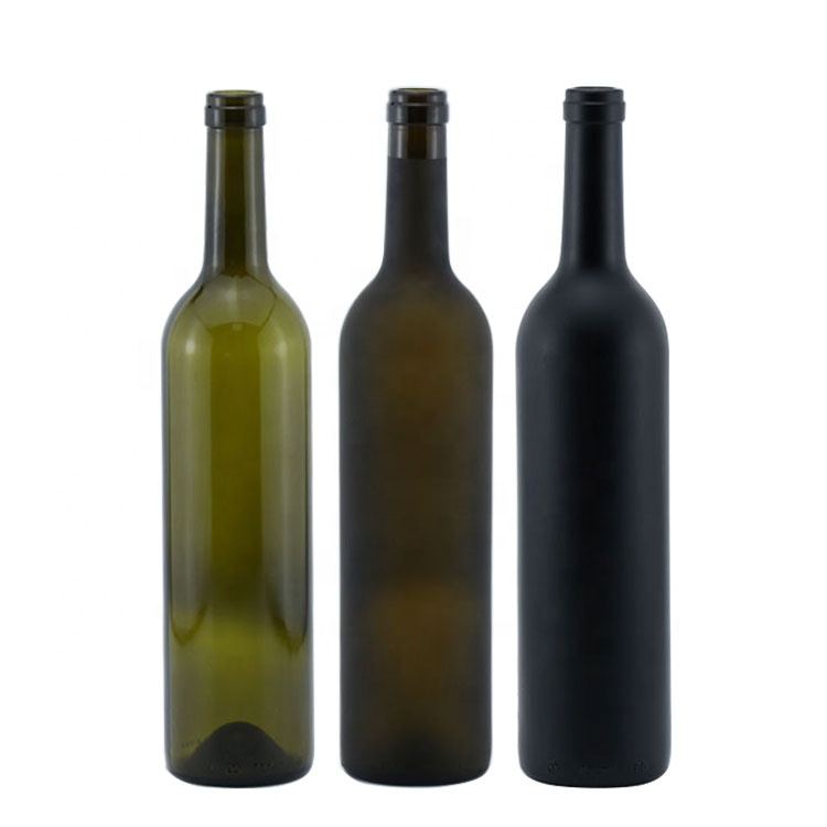 Christmas Red Wine Bottle Custom 750ml Glass Bottle Green Empty Wine Bottle With Cork