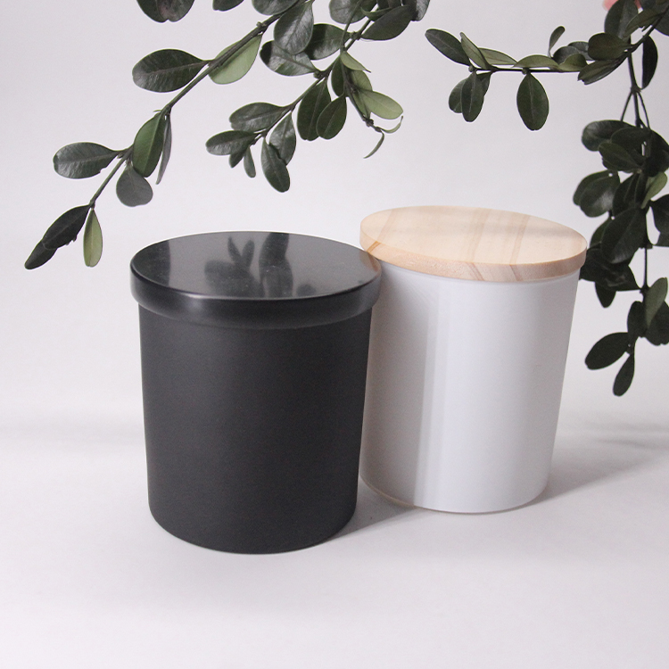 Christmas Vintage Empty Wide Mouth Cylinder Glass Candle Jars With Metal Lid