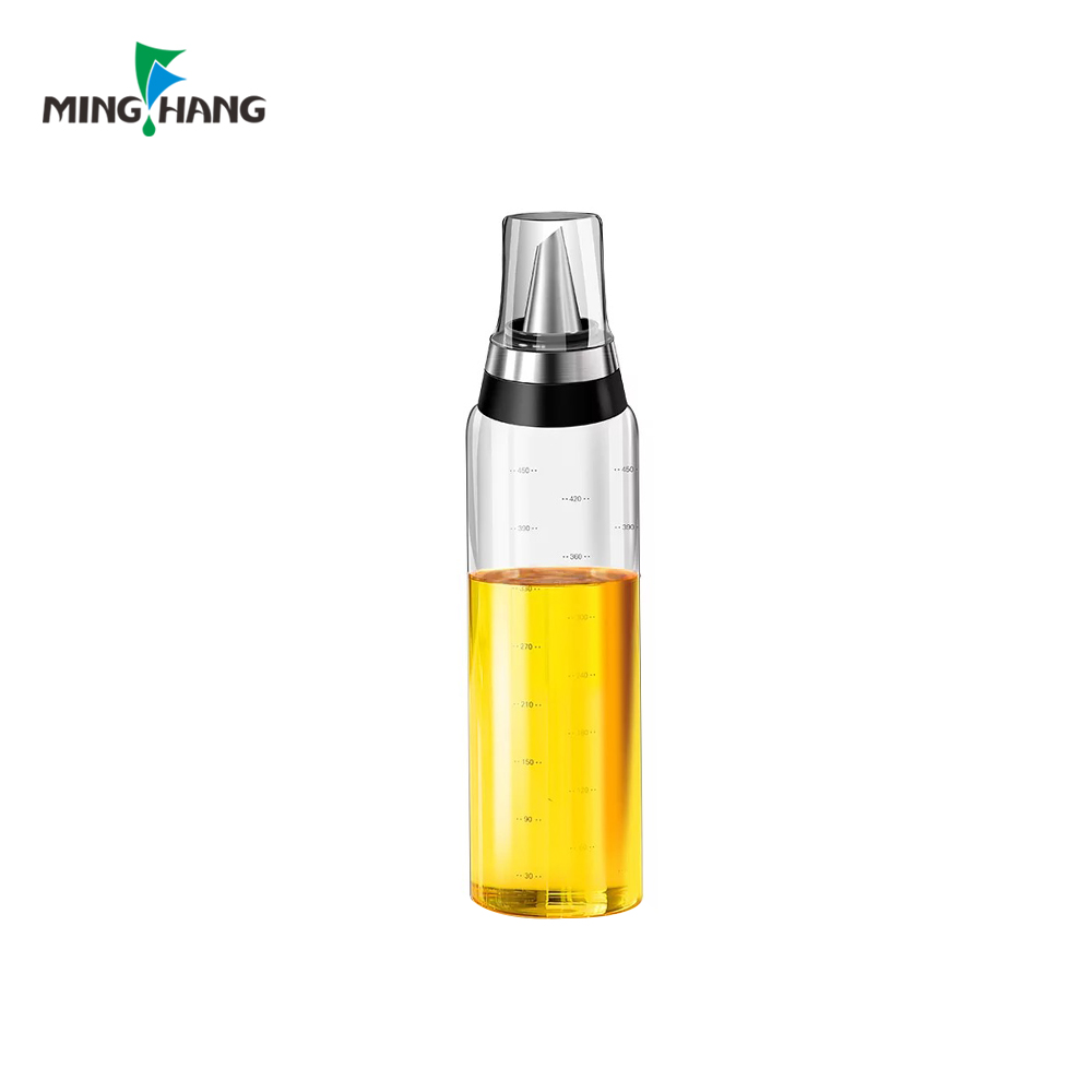 Christmas customized Round Olive Oil Bottle Glass Dispenser Bottle With Scale Label