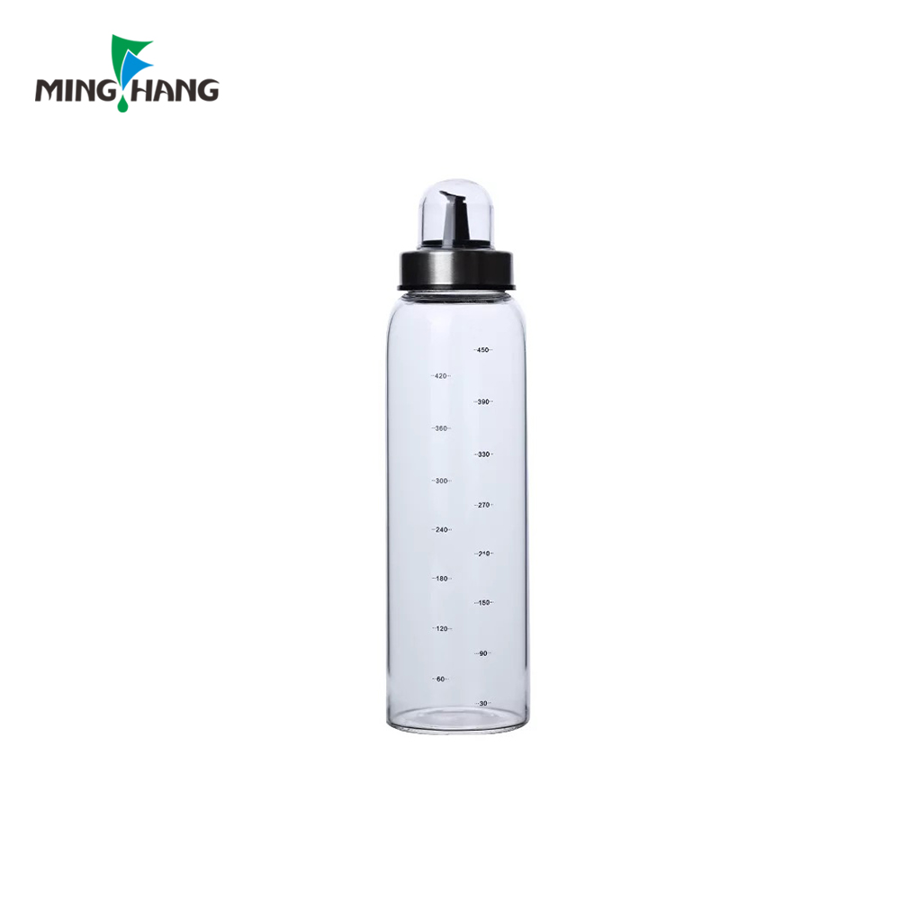 Christmas customized Round Olive Oil Bottle Glass Dispenser Bottle With Scale Label