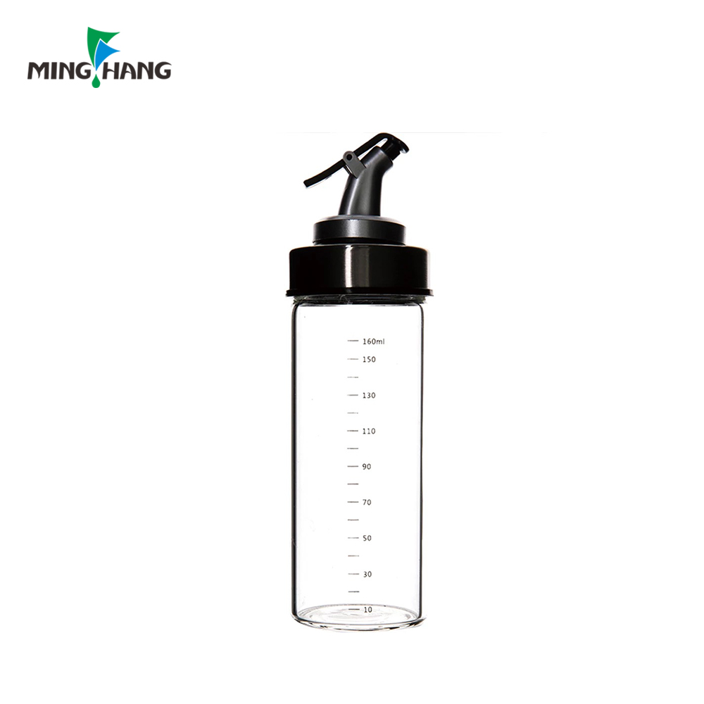 Christmas customized Round Olive Oil Bottle Glass Dispenser Bottle With Scale Label