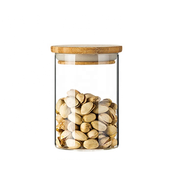 Christmas gifts eco-Friendly cheap glass storage jars with bamboo Lid