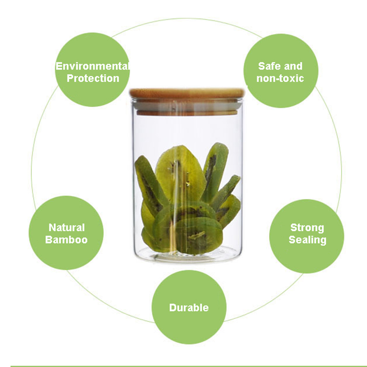 Christmas gifts eco-Friendly cheap glass storage jars with bamboo Lid
