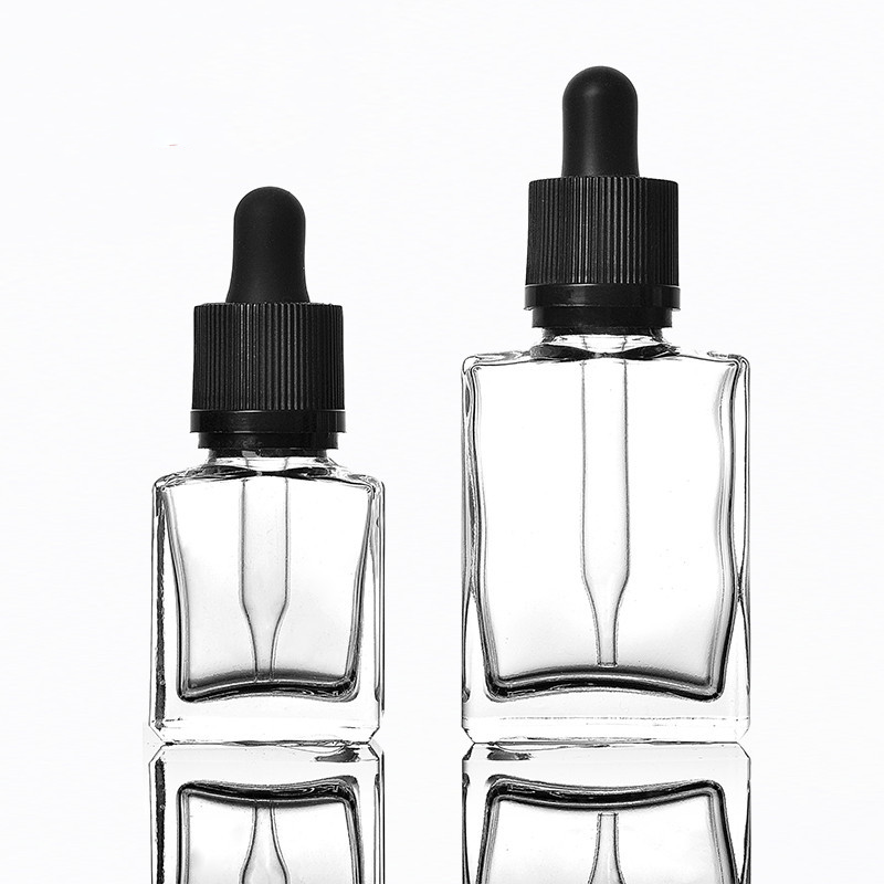 Christmas holiday DIY gift Clear 30ml square glass dropper bottle