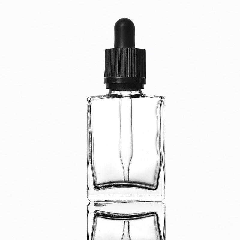 Christmas holiday DIY gift Clear 30ml square glass dropper bottle