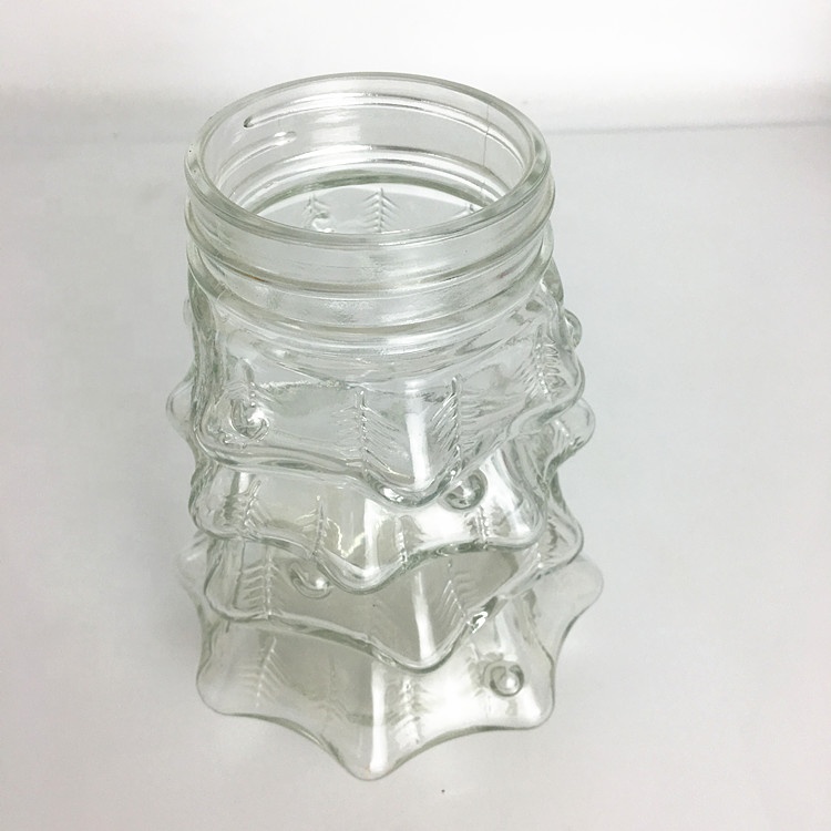 Christmas tree shaped glass mason jar juice drinking bottle 660ml 20oz