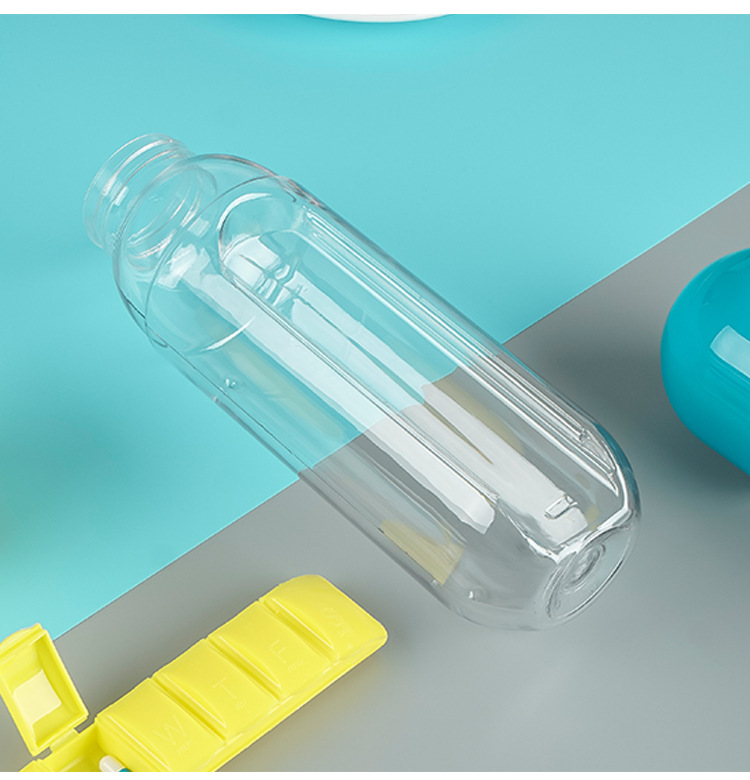 Chrt 2020 New Design 600ml Portable plastic coffee milk water bottle With Pill Box
