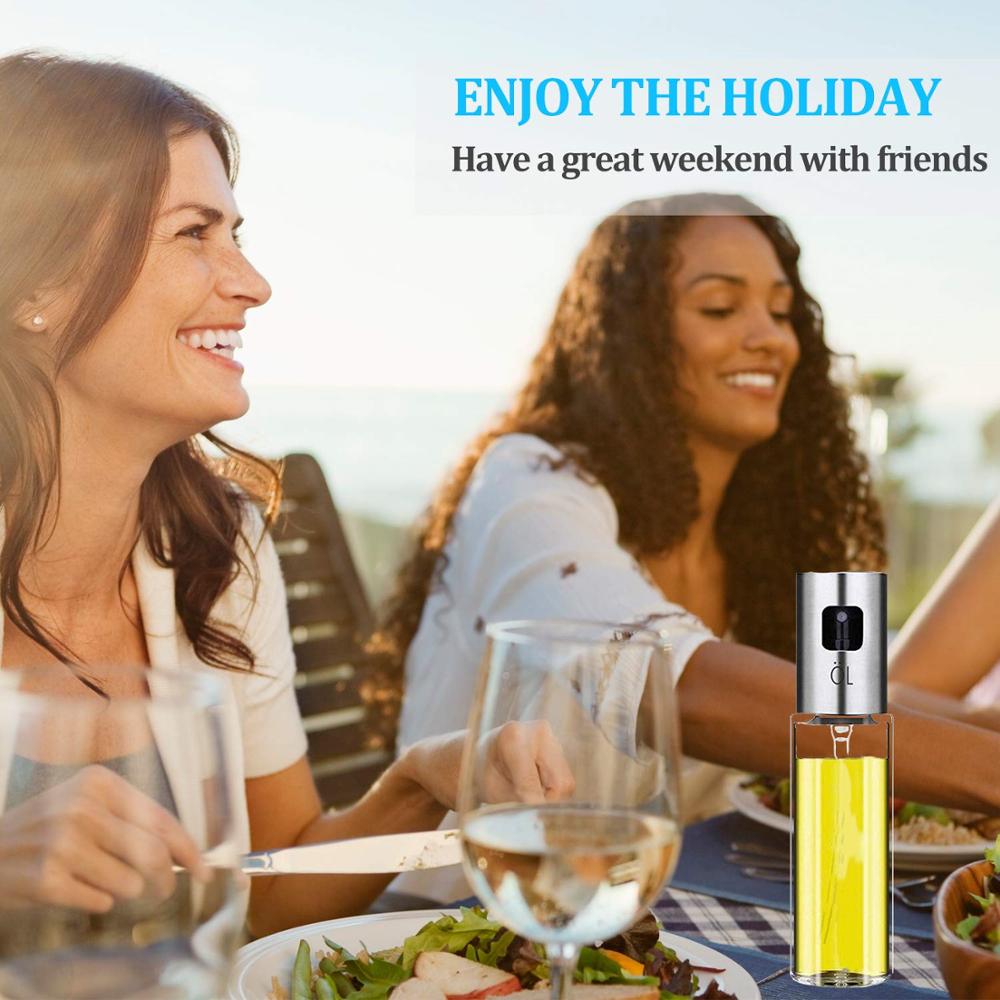 Chrt Portable Kitchen Use Outdoor BBQ Cooking Mister Glass Bottle Oil Grilling Camping Olive Sprayer with Press Dispenser