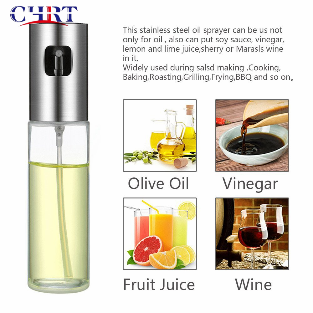 Chrt Wholesale Hot Selling Food Grade Cooking Dispenser Scale Glass Bottle Portable Vinegar Oil Sprayer for Cooking