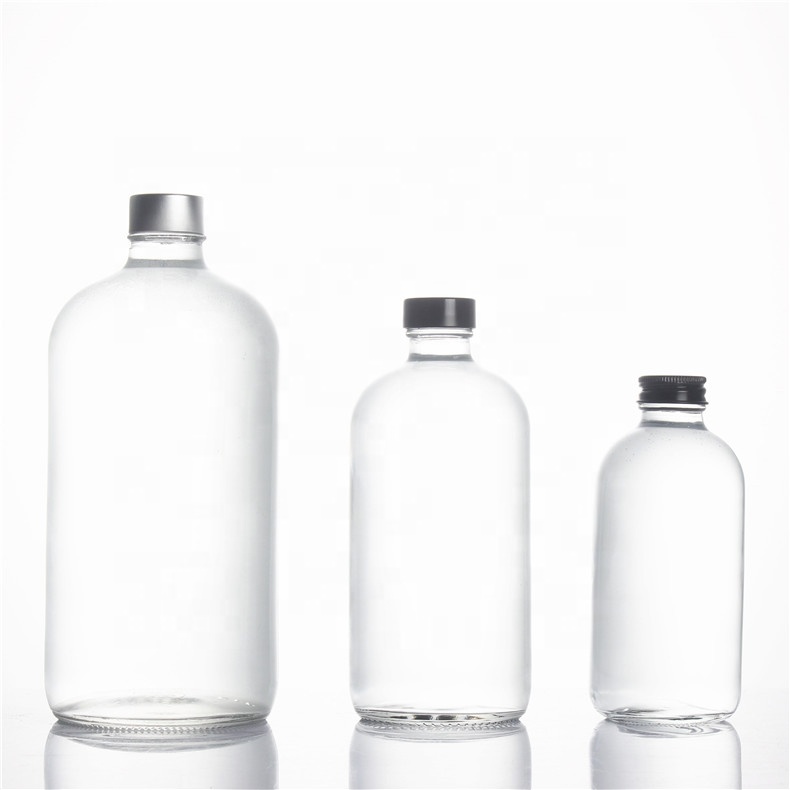 Cider Boston 1000ml Empty Cold Brew Coffee 16oz Round 250ml 500ml Clear Syrup 1 Liter Glass Bottle