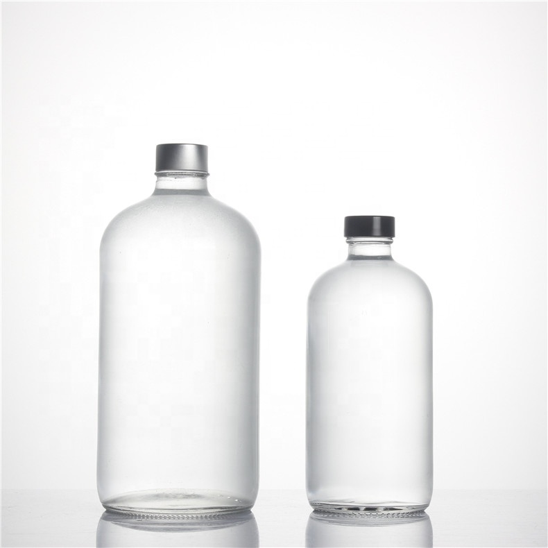 Cider Boston 1000ml Empty Cold Brew Coffee 16oz Round 250ml 500ml Clear Syrup 1 Liter Glass Bottle