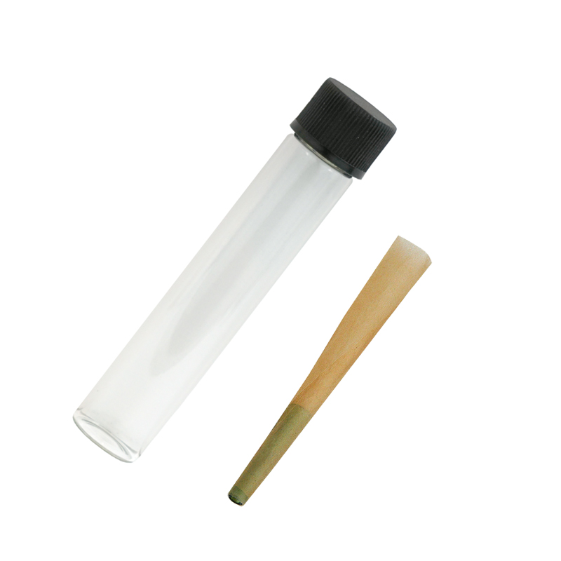 Cigar Paper Cone Glass Pre Roll Pot Blunt Tubes With Wooden Lid
