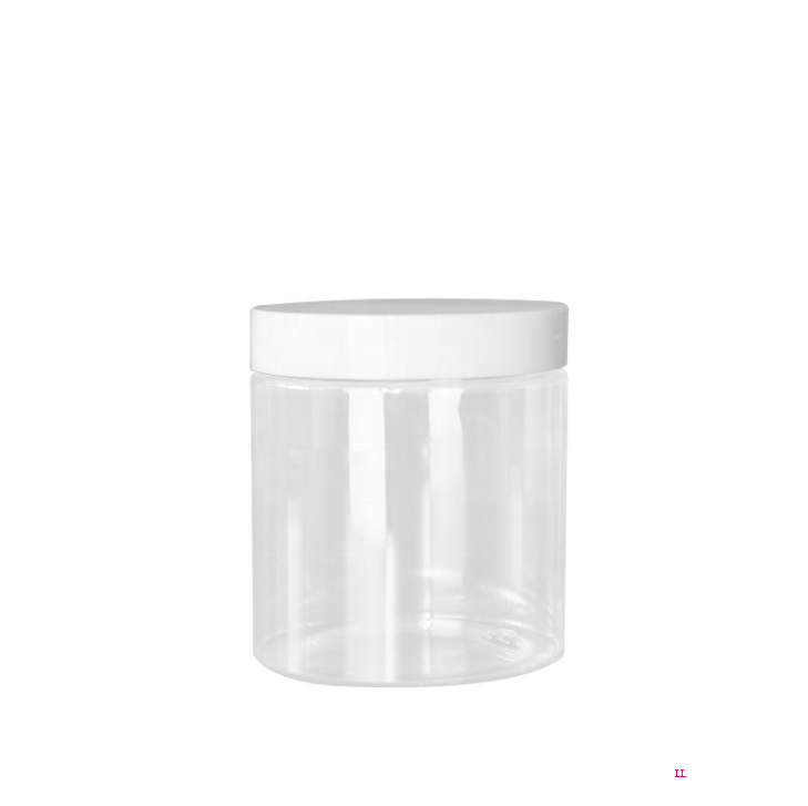 Circle plastic food jar cosmetic container candy 150g white cosmetic alumium cap pet jar