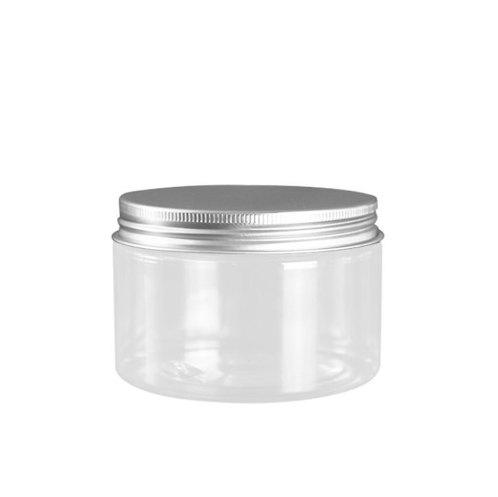 Circle plastic food jar cosmetic container candy 150g white cosmetic alumium cap pet jar