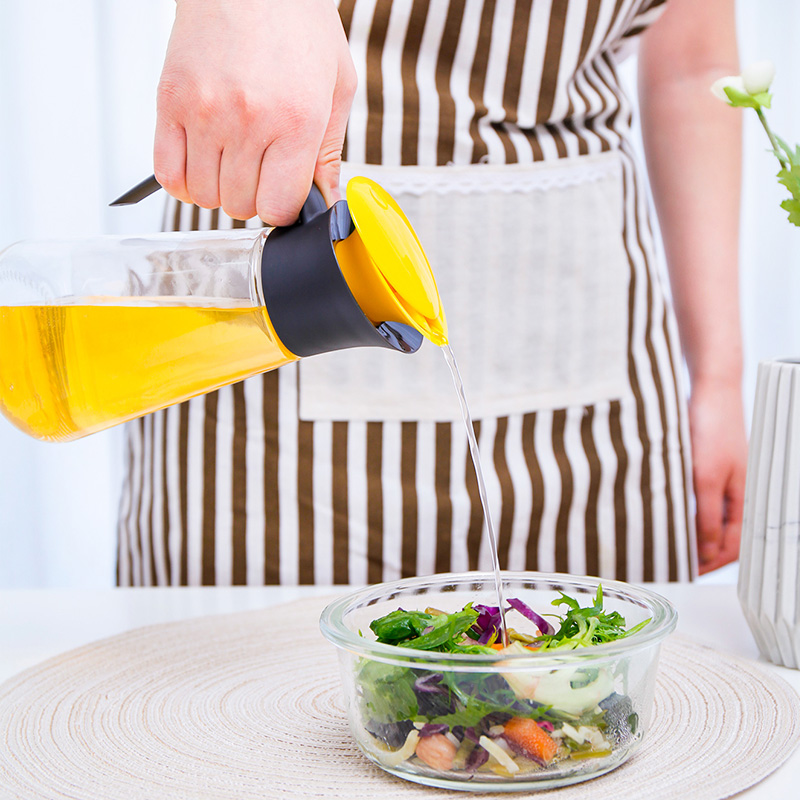 Citylife Kitchen Automatic Opening Cooking Oil Container Oil Vinegar Cruet Glass Olive Oil Dispenser Bottle Container Pot Set